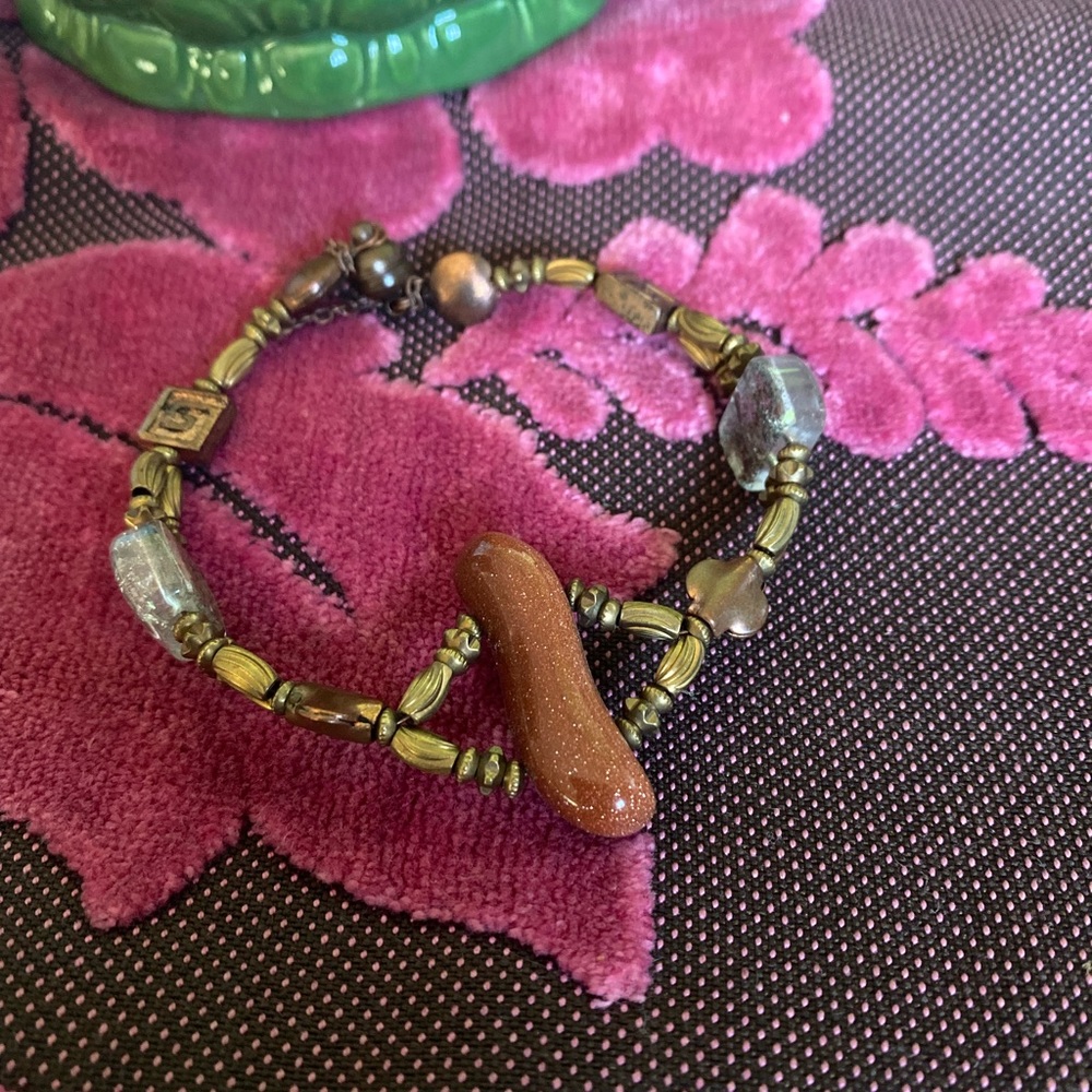 Goldstone and Copper Bracelet